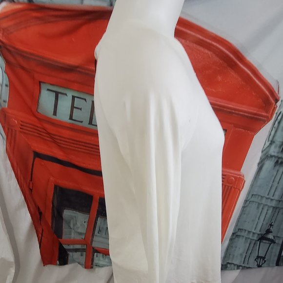 n:PHILANTHROPY  Ivory  Distressed  White Andrea Long sleeve shirt size M - Picture 6 of 10